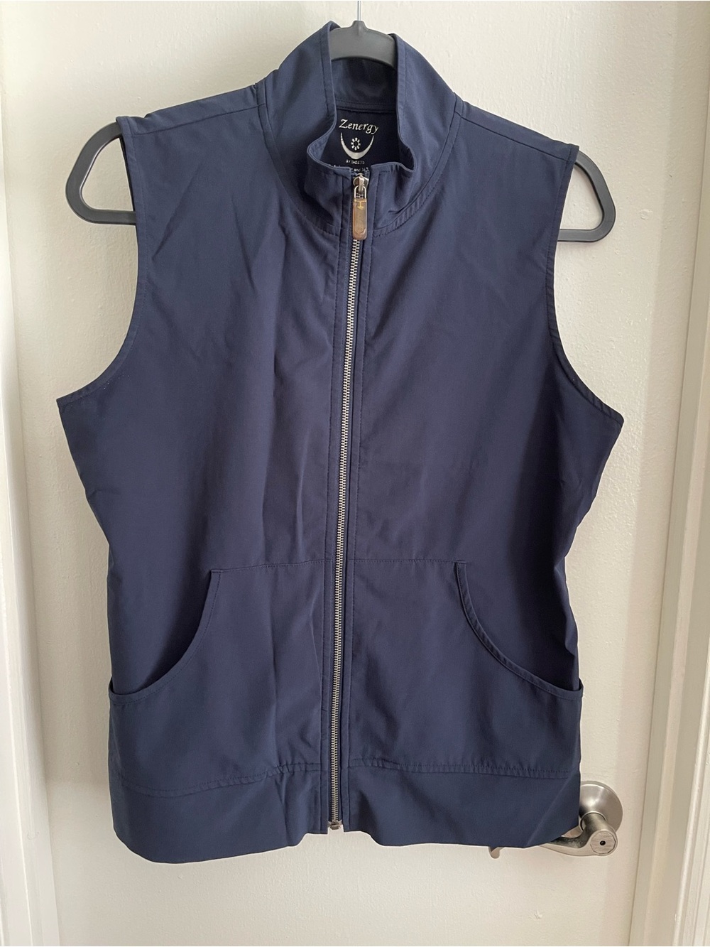Zenergy by Chico’s Navy Sleeveless Zip-Front Vest